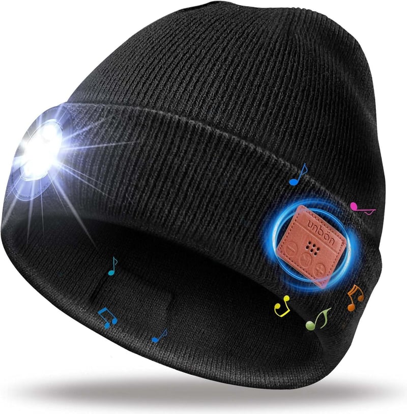 Bluetooth LED Beanie Hat with Headphones for Men
