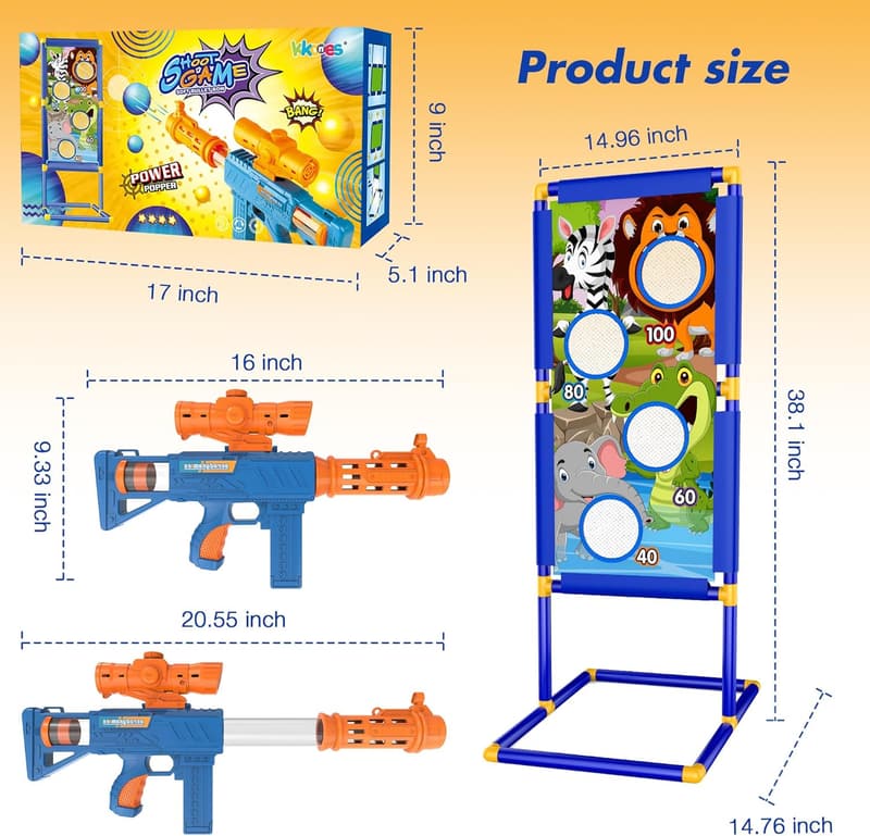 2-Player Foam Blaster Shooting Game Toy for Kids