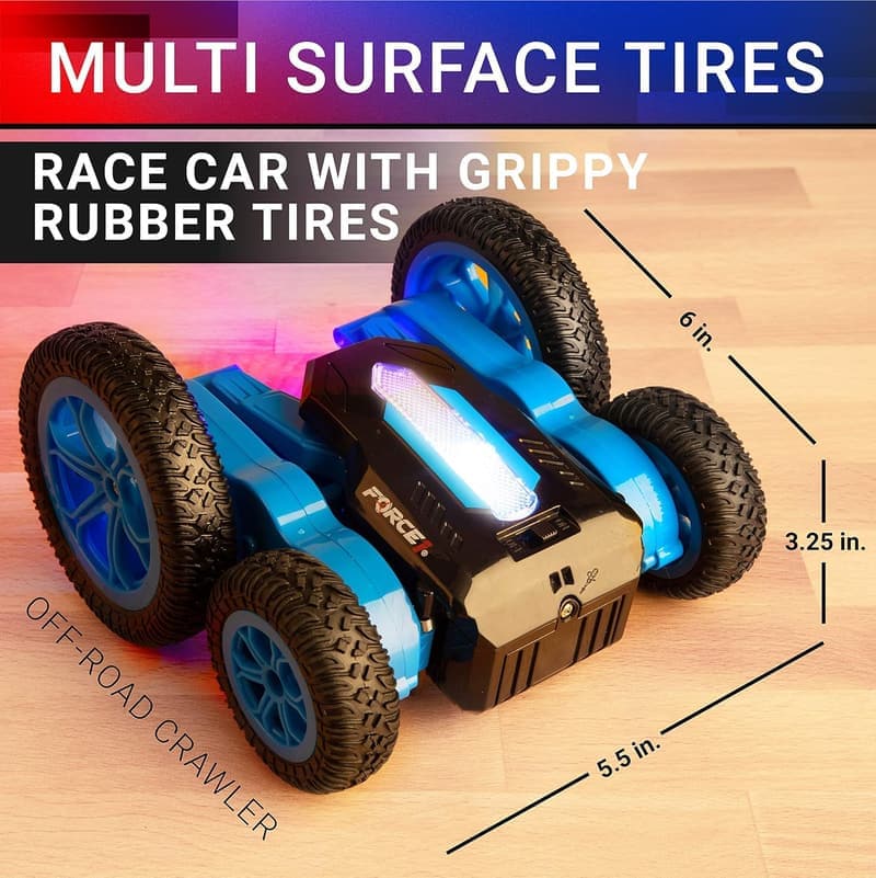 Force1 Tornado Blue LED Off-Road RC Car for Kids