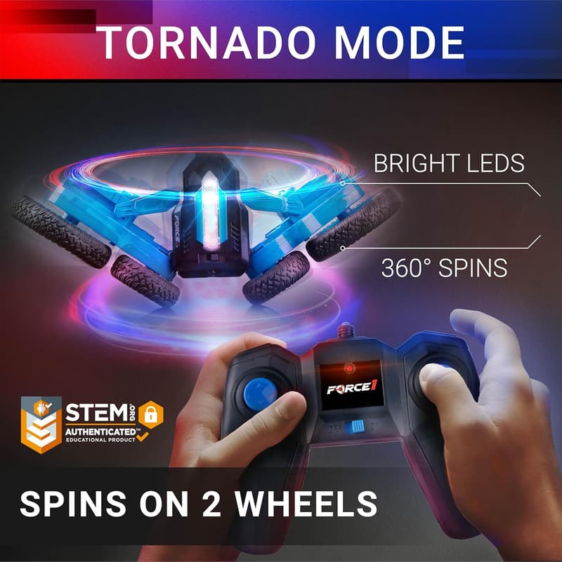 Force1 Tornado Blue LED Off-Road RC Car for Kids