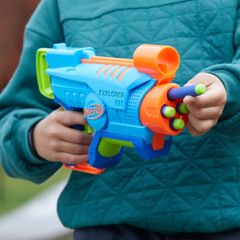 NERF Elite Junior Explorer Foam Blaster with 8 Darts for Kids