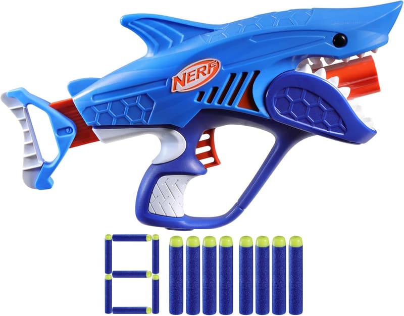 NERF Junior Wild Sharkfire Dart Blaster with 8 Darts for Kids