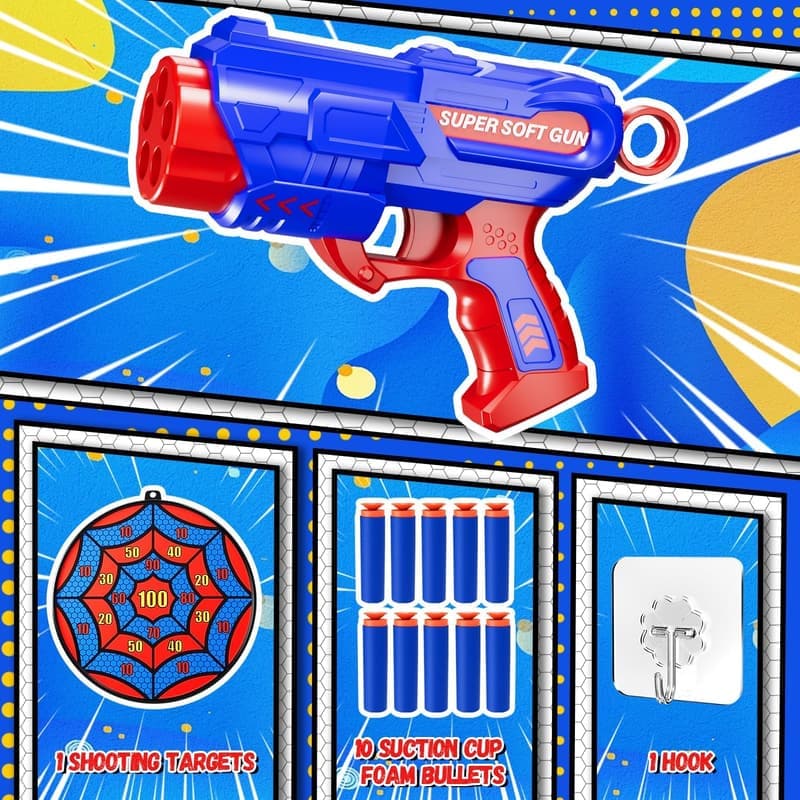 Nerf Gun Party Shooting Targets Set for Kids Ages 4-10