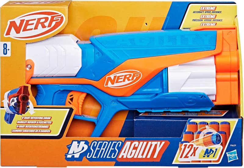 Nerf N Series Agility Blaster with 6-Dart Drum for Kids