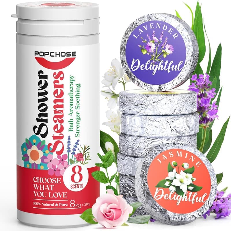 Aromatherapy Shower Steamers Gift Set for Women - 8 Scents