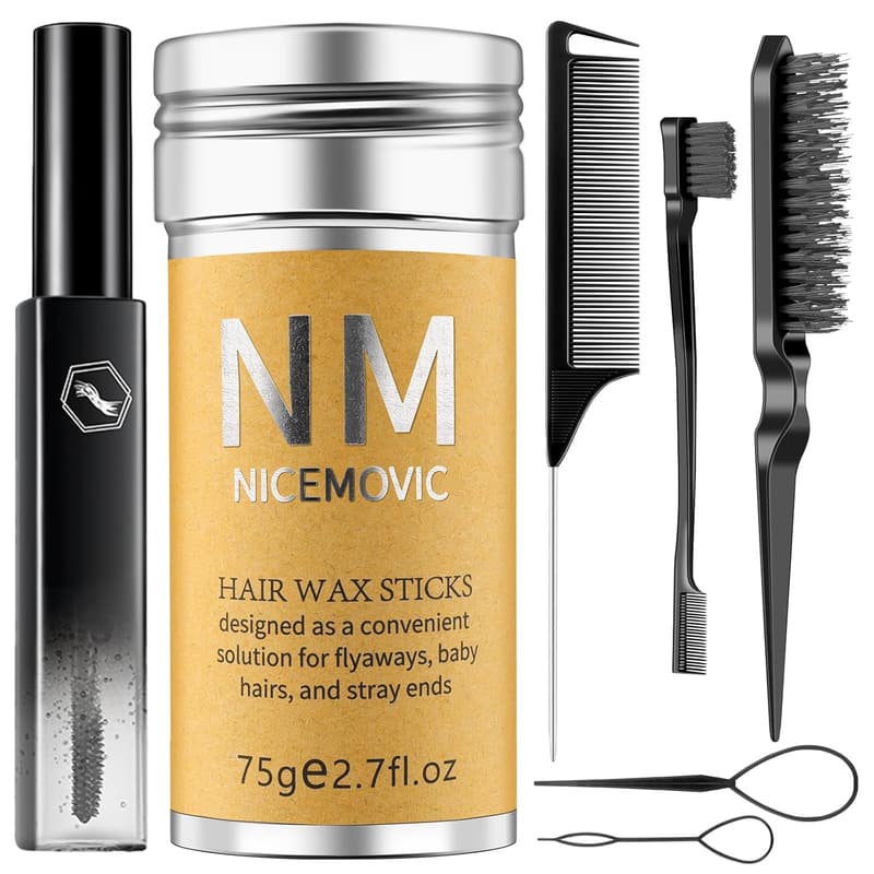 Christmas Hair Brush Wax Stick Set for Flyaways - Hair Accessories