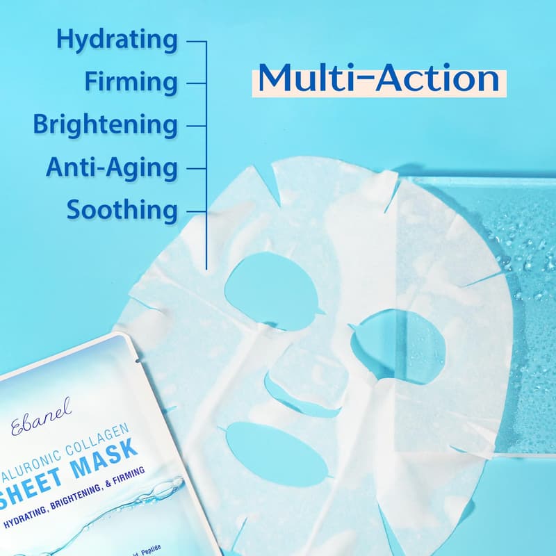 20 Pack Collagen Face Masks for Hydration and Brightening