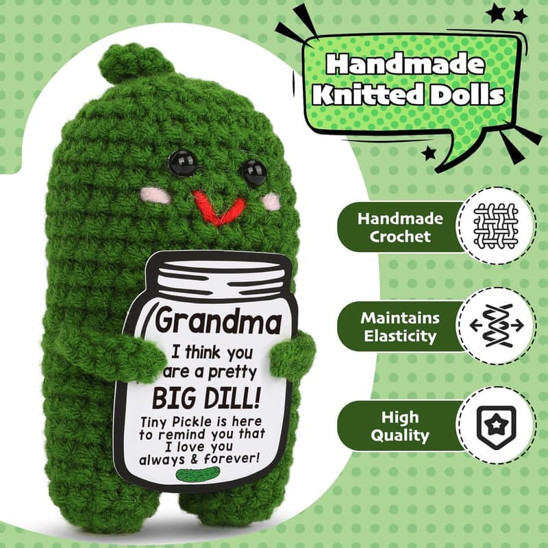 Handmade Crochet Pickle - Unique Gift for New Grandmas