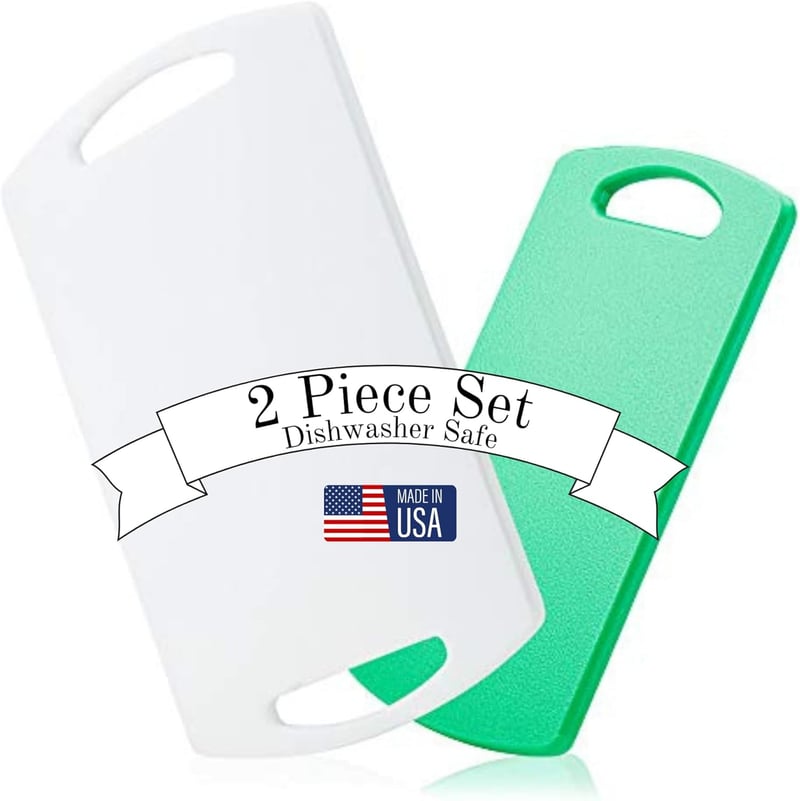 BPA-Free Plastic Cutting Boards Set, Made in USA, 2 Sizes