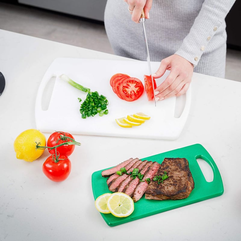 BPA-Free Plastic Cutting Boards Set, Made in USA, 2 Sizes