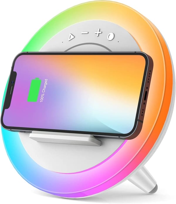 Wireless Charging Bluetooth Speaker with Lights for Teens