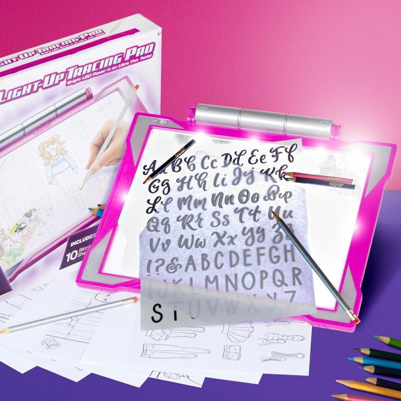 Light Up Tracing Pad - Pink Art Kit for Kids, Ages 6+