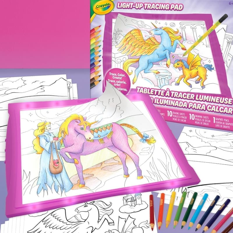 Light Up Tracing Pad - Pink Art Kit for Kids, Ages 6+