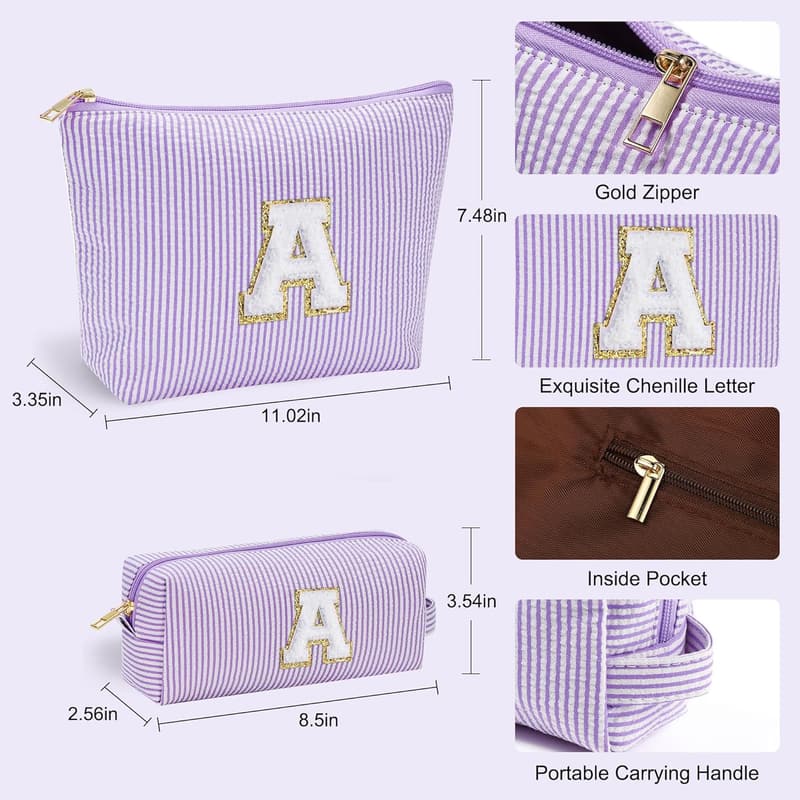 Personalized Purple Makeup Bag for Kids' Birthdays