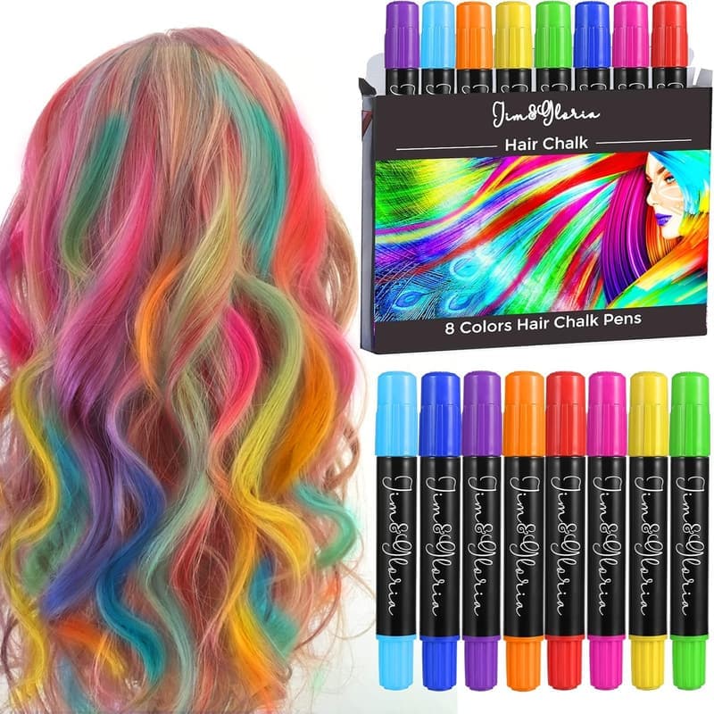 Teen Girl Dustless Hair Chalk Makeup Kit - Washable Color Dyes