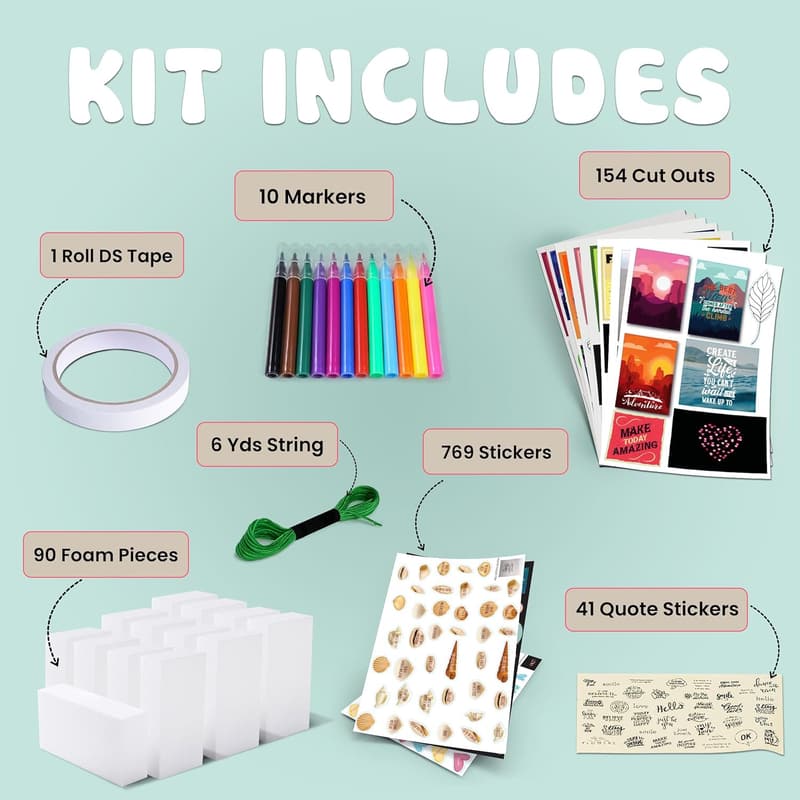 DIY Wall Collage Kit for Tween Girls - Trendy Room Décor