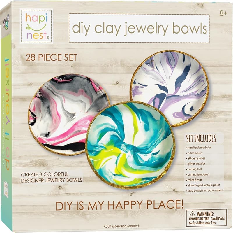 DIY Clay Jewelry Dish Craft Kit for Girls Ages 8-14