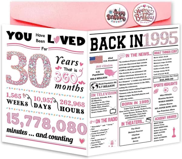 30th Birthday Card & Decorations for Women