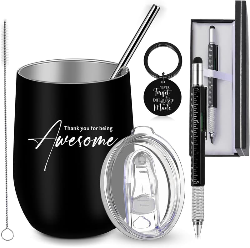 Employee Appreciation Gift Set: Stainless Steel Tumbler & Pen