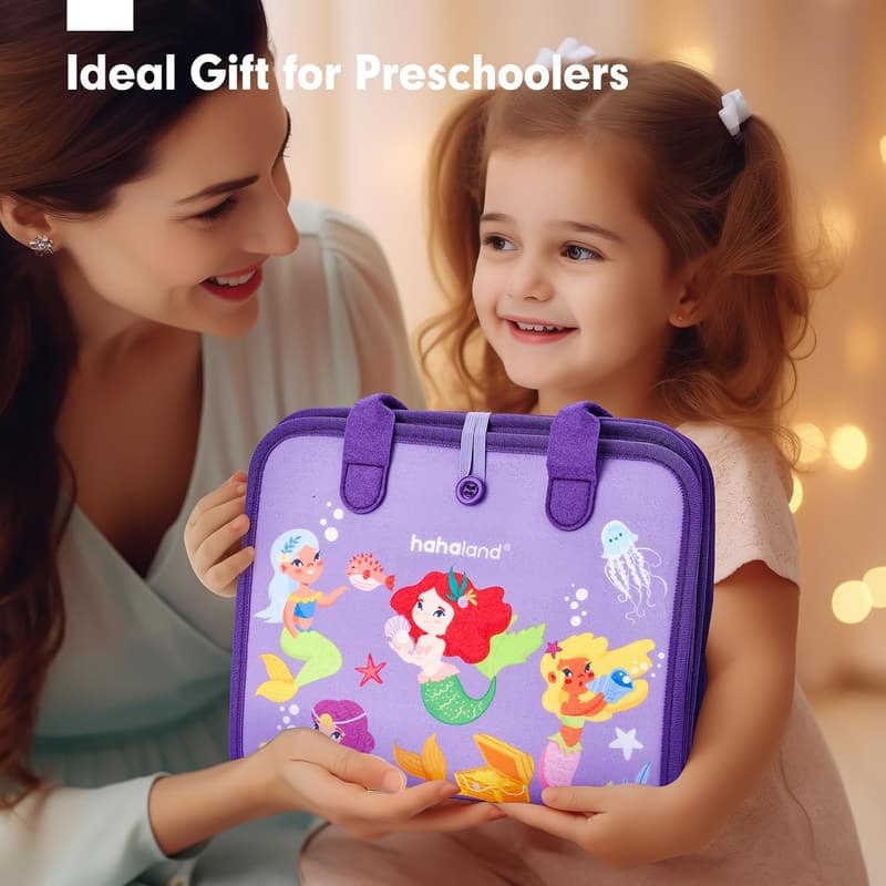 Montessori Busy Board for 3-Year-Old Girls - 8-in-1 Learning Toy
