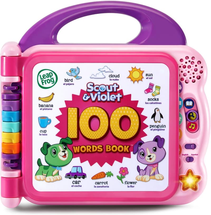 LeapFrog Scout & Violet 100 Words Book for Toddlers, Purple