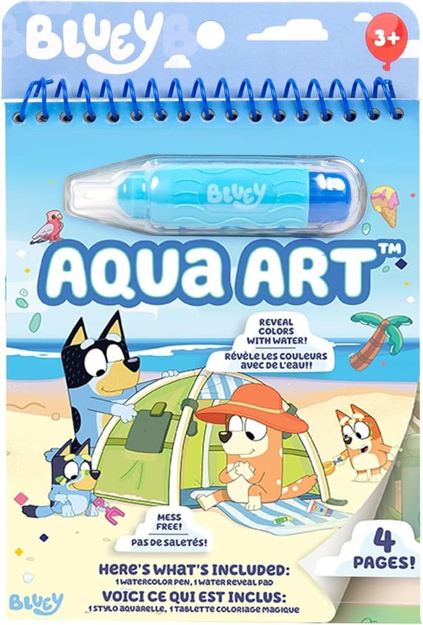 Bluey Aqua Art Activity Pages - Reusable Water Reveal Set