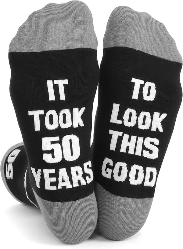 40th-60th Birthday Funny Black Cotton Socks for Men