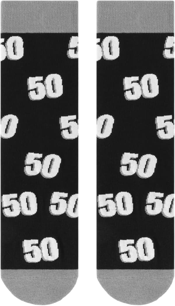 40th-60th Birthday Funny Black Cotton Socks for Men