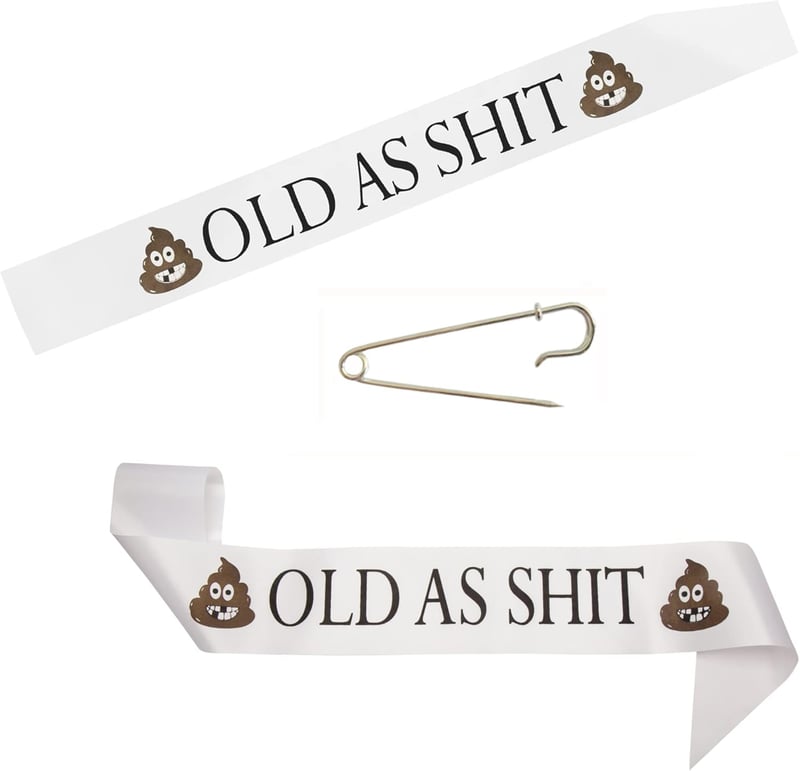 Retirement Party Sash for Men & Women with Safety Pin (Black)