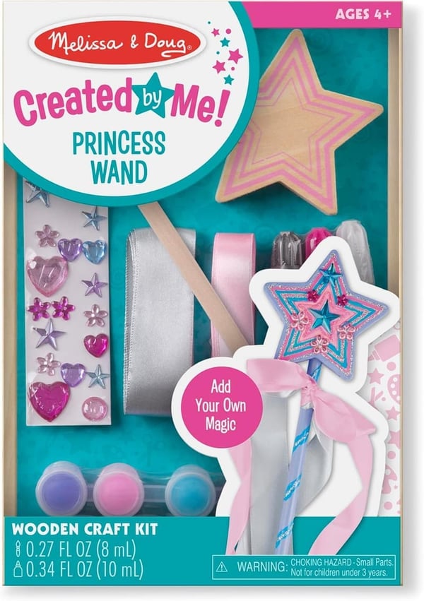 DIY Wooden Princess Wand Craft Kit for Kids Ages 4+