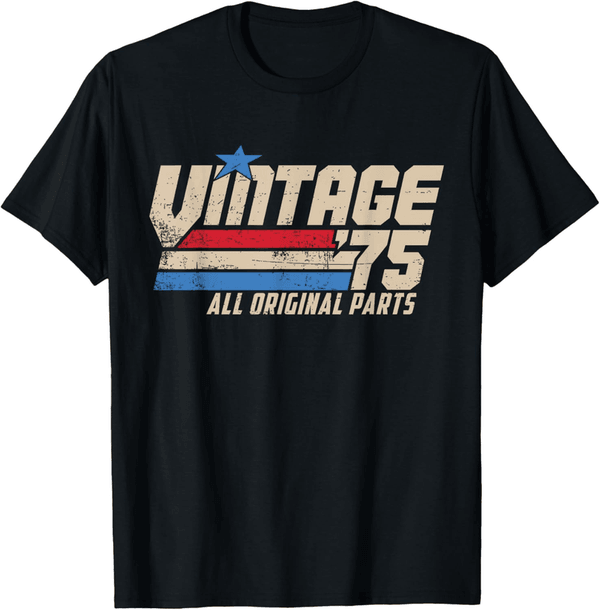50th Birthday Vintage Retro T-Shirt for Men - '75 Design