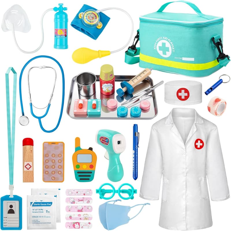 Kids' 34-Piece Doctor Playset with Medical Bag & Accessories