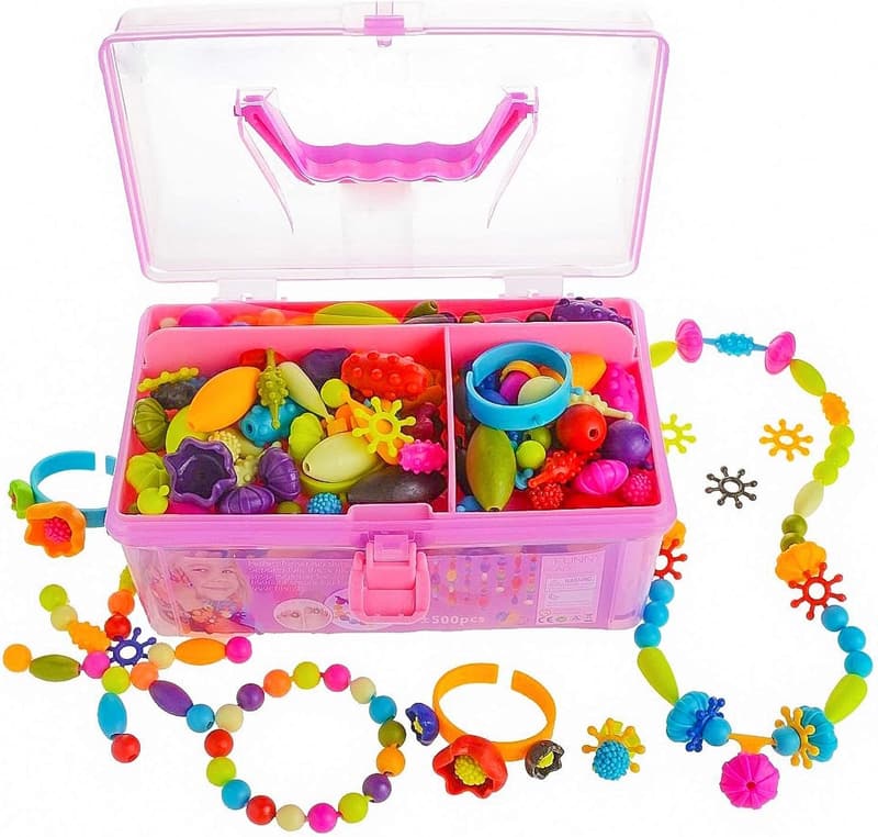 GILI Pop Beads Jewelry Making Kit for Girls 4-8 Years (500pcs)