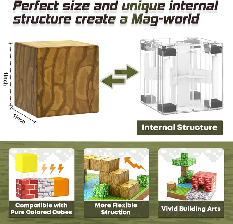 Magnetic Building Blocks Set - STEM Toys for Ages 3+ (48 PCS)