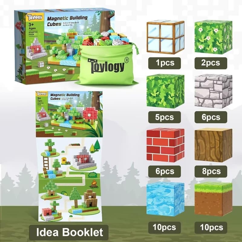 Magnetic Building Blocks Set - STEM Toys for Ages 3+ (48 PCS)