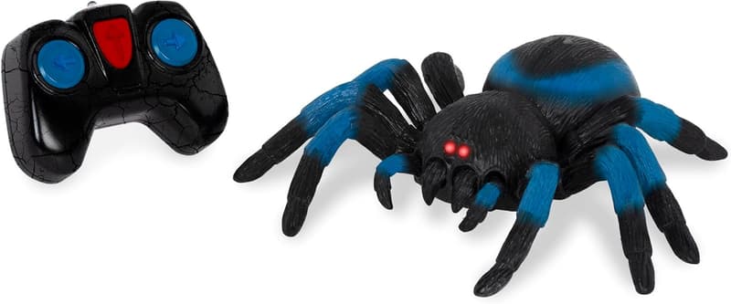 Remote Control Spider Toy for Kids – LED Eyes, 360 Spin, Blue