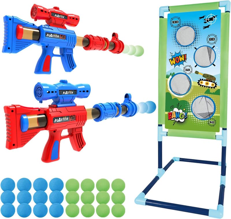 Foam Ball Popper Toy Set with Target for Kids Ages 5+