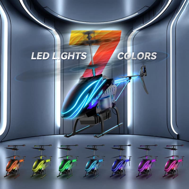 Remote Control Helicopter for Kids with Altitude Hold and LED Lights