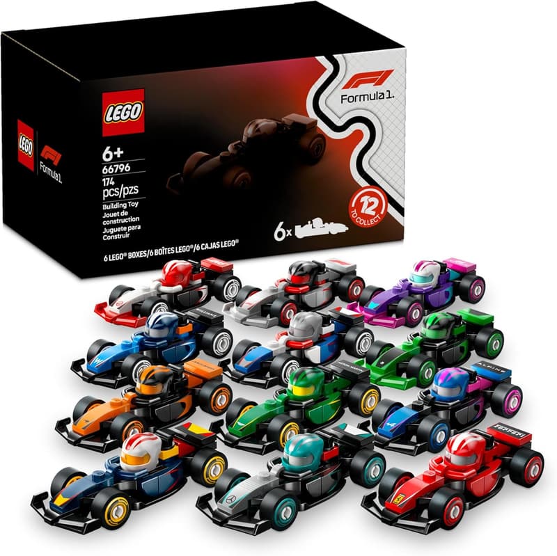 LEGO 6-Pack F1 Model Cars - Surprise Gift for Kids 6+
