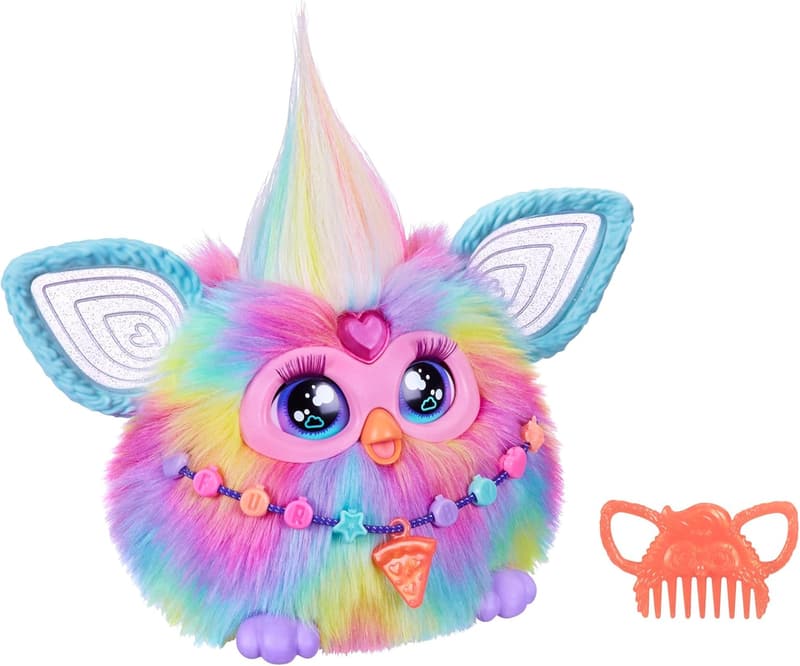 Interactive Tie-Dye Furby Plush Toy with 15 Fashion Accessories