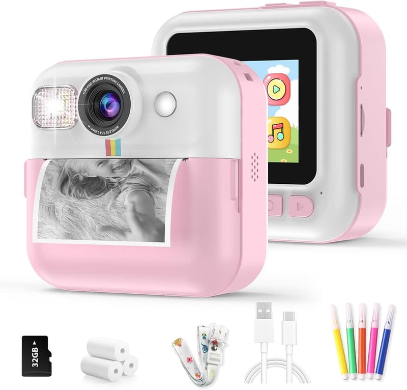 Kids Instant Print Camera - Christmas Gift for Girls Age 3-10