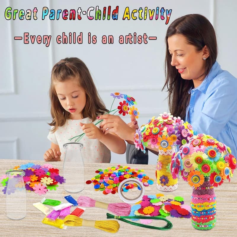 DIY Flower Bouquet Craft Kit for Girls Ages 6-10