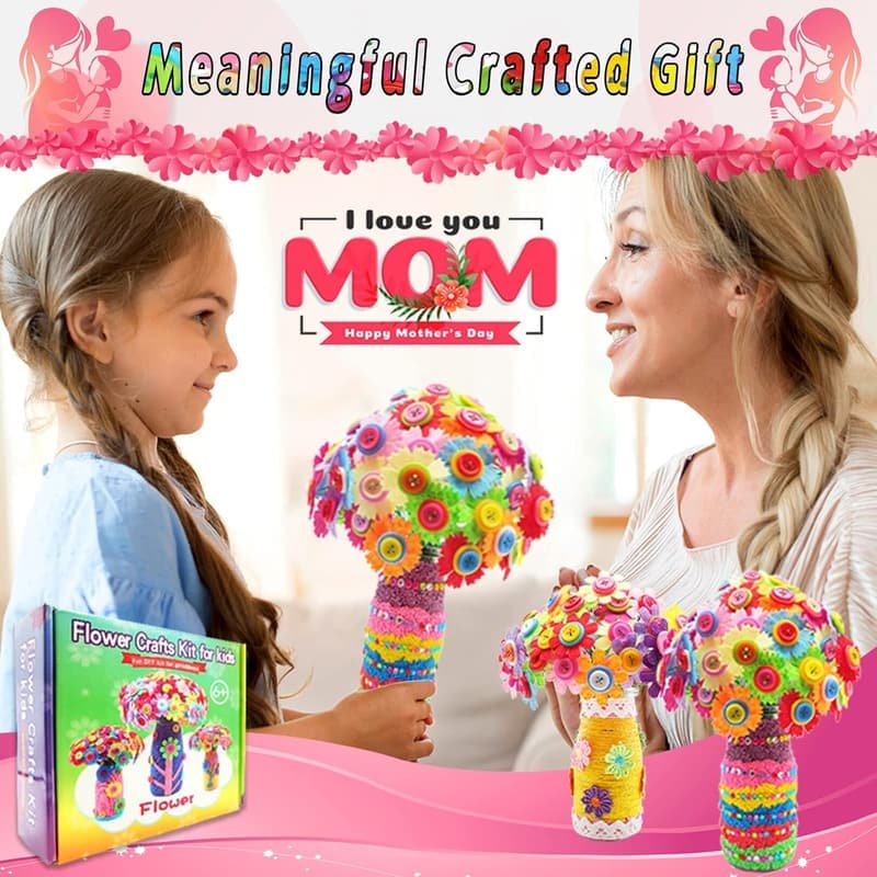 DIY Flower Bouquet Craft Kit for Girls Ages 6-10