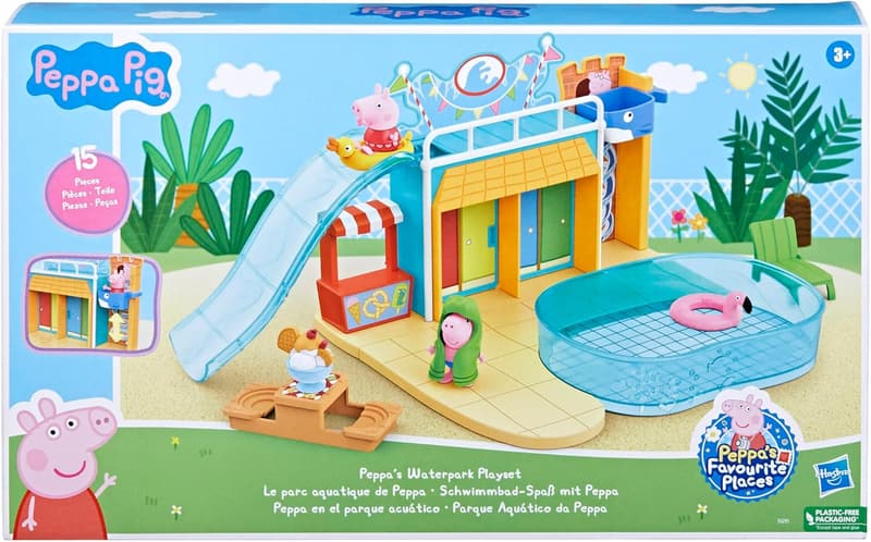 Peppa Pig Waterpark Playset for Preschoolers with 2 Figures