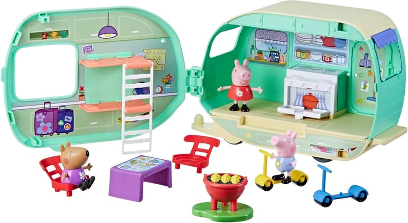 Peppa Pig Caravan Playset with Figures and Accessories, Ages 3+
