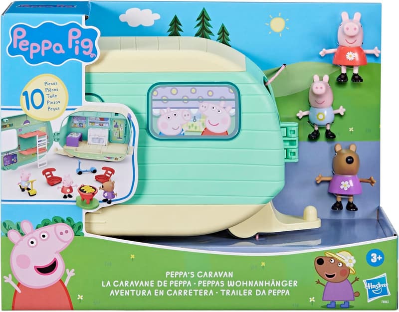 Peppa Pig Caravan Playset with Figures and Accessories, Ages 3+