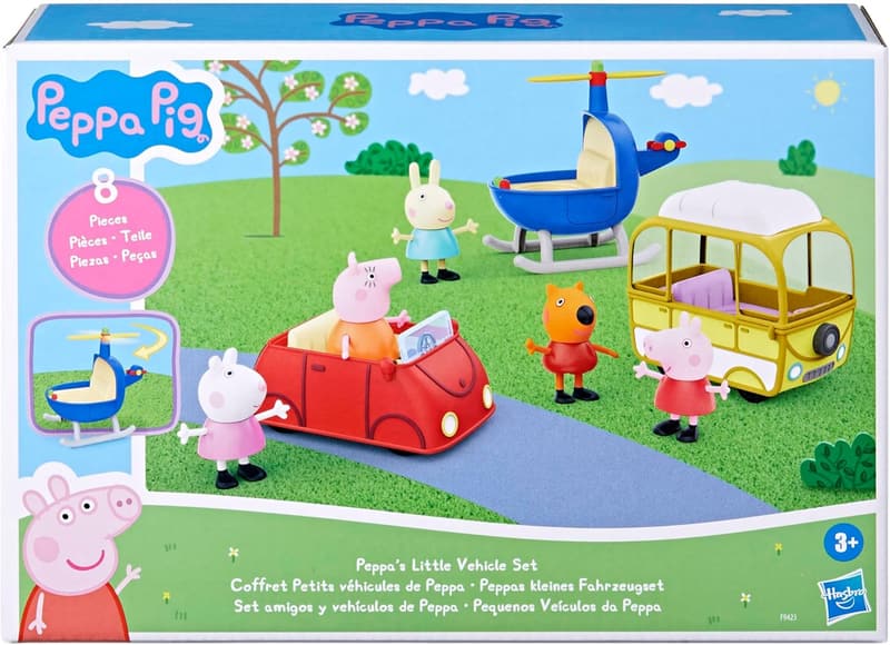 Peppa Pig Vehicle Playset with Helicopter, Camper, and Car