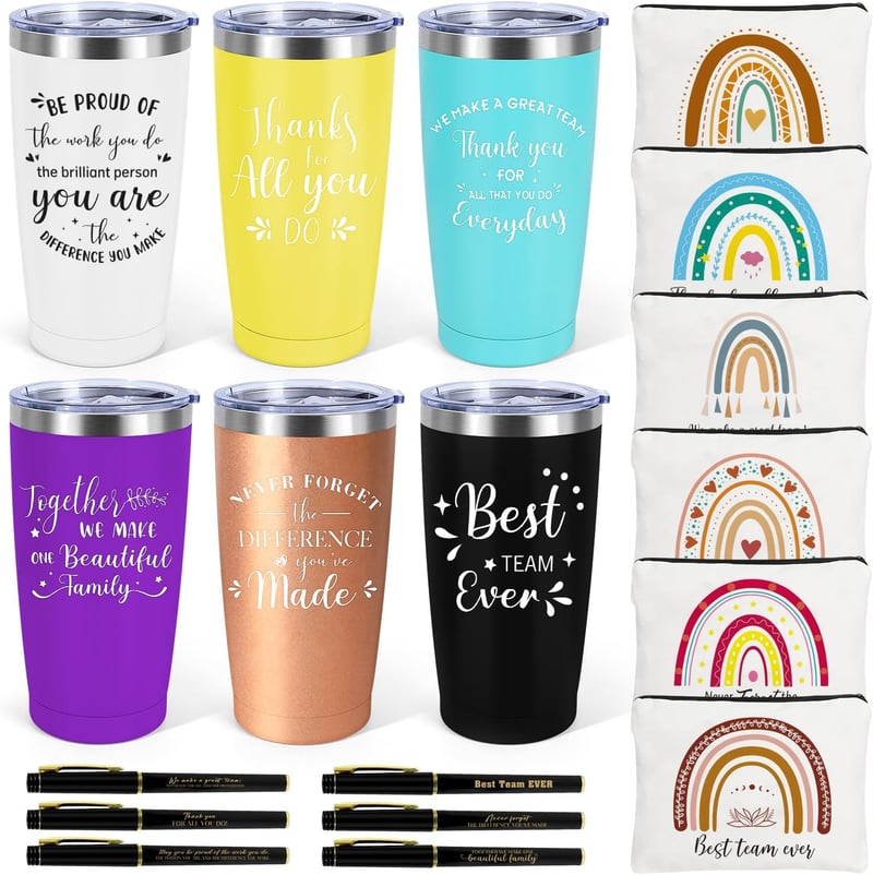 Administrative Professional Day Gifts: 6 Set Appreciation Tumblers & Bags