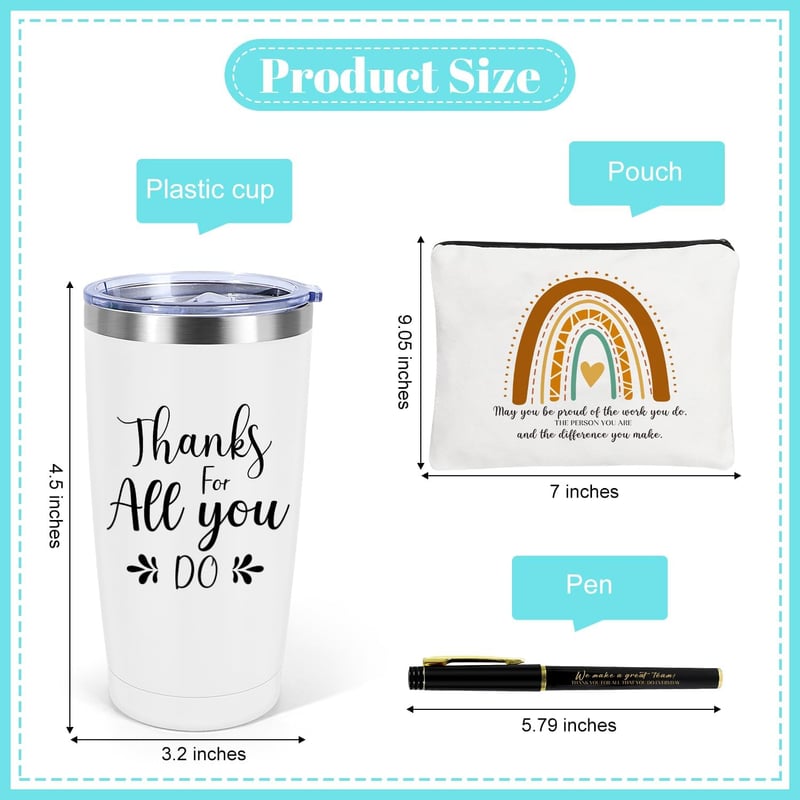 Administrative Professional Day Gifts: 6 Set Appreciation Tumblers & Bags
