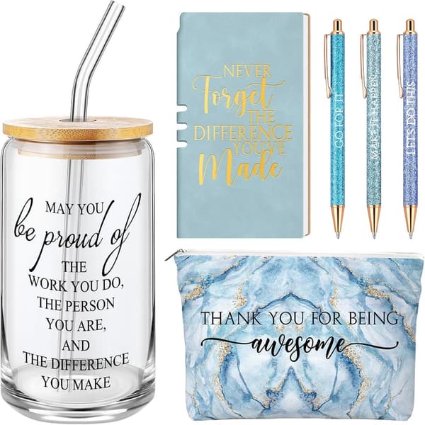 Employee Appreciation Gift Set for Women - 6-Piece Marble Print